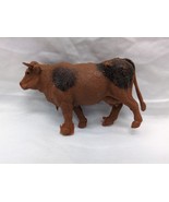 Vintage Brown Cow With Black Spots Plastic Farm Animal Toy 2 1/2&quot; - $17.81