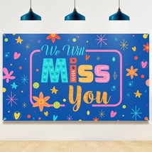  Backdrop Going Away Party Decorations Blue Farewell Banner Phot - £25.97 GBP