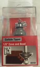 Vermont American 23151 - 1/8&quot; Cove And Bead, 1/4&quot; Shank Sealed Fast Free Ship - £7.21 GBP