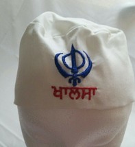 Sikh punjabi white kids infants baby patka pathka khanda bandana head wrap gear - £6.90 GBP