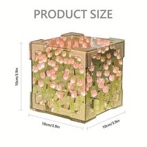 Tulip Night Light DIY Magic Cube Flower Table Lamp Desk Decoration - Pink - $279.59 MXN