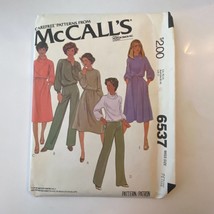 McCalls 6537 Sewing Pattern Miss Size Petite Shirt Dress Pants 1979 Vintage - £7.37 GBP