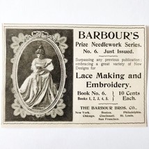 Barbour Embroidery Needlework Book 1897 Advertisement Victorian Sewing A... - $14.99