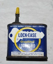 Vintage Original Lock-Ease Graphited Lock Fluid Metal Tin American Grease - $32.71