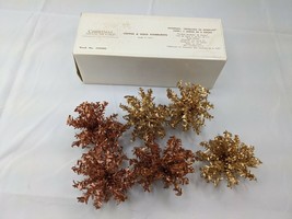 Christmas Around the World Copper and Gold Starburst Tree Ornaments Set of 6 - £13.84 GBP