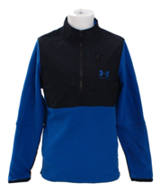 Under Armour Men&#39;s M  Blue Black 1/2 Zip Fleece Pullover Coldgear Infrared - £40.20 GBP