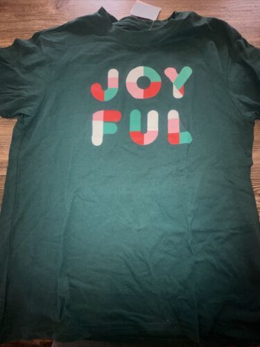 Mighty Fine Women’s Joy Ful Medium Green Tee. New With Tags. - $4.00