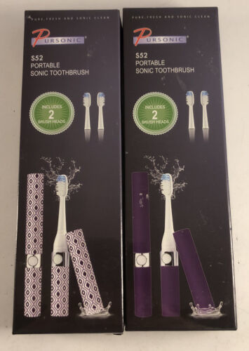Pursonic Sonic Portable Toothbrush Lot Model S52 NEW (2 Units, 4 Brush heads) - $9.89