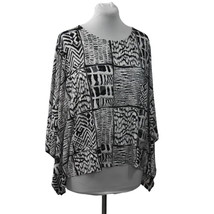 Chicos Blocked Poncho Style Top Womens L XL Black White - £31.45 GBP