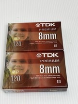 2 TDK 8mm Camcorder 120 Blank Tape Superior Grade NEW Sealed - £7.42 GBP
