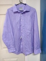 Haggar Classic Fit Smart Wash Dress Shirt Purple 15-15.5 34/35 Classic Fit 586ae - £16.48 GBP