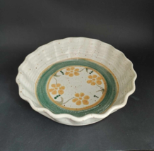 Studio Art Pottery Quiche Pie Baking Dish 2” Deep 9” Diameter Floral Marked - £14.97 GBP