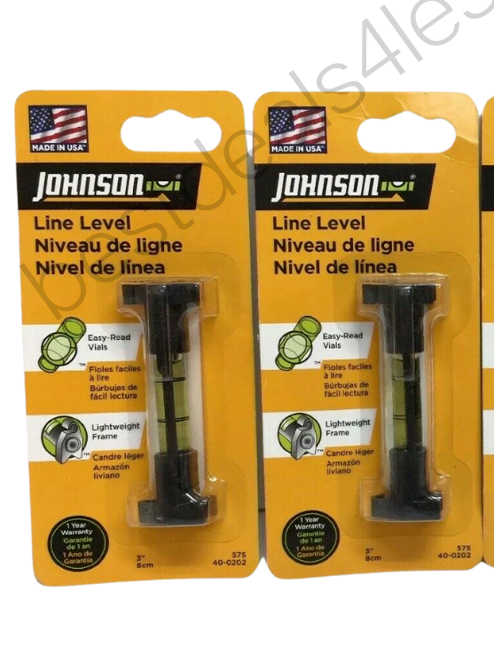 Johnson 3" Plastic  Line  Level  1 vial Pack of 2 - $14.84