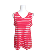Coral Bay Dark Coral-White Striped Sleeveless Top size XL NWT #1139 - £9.49 GBP