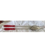 Vintage Nevco Pie Iron Red Wood Handles Metal Clam Shell Head Locking De... - $309.36 MXN