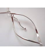 Waved Hoop with Dangle Silver Ball Pendant 925 Sterling Corona Sun Jewelry - £5.02 GBP