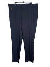 Haggar Men&#39;s Dress Pants Gabardine Flat Front Straight Fit Navy Blue 40X... - £21.41 GBP