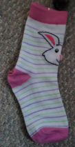 NWOT Girls Socks Bunny Easter Multicolor Sparkly Fuzzy Nose Holiday Midc... - £6.34 GBP