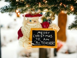 Merry Christmas To An A+ Teacher Tree Ornament Santa Vintage 1995 House ... - $12.08