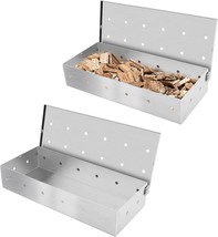 2Pcs Stainless Steel Smoker Box For Grill Barbecue Wood Chip Holder Char... - $784.13 MXN