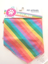 Celebrate Pride M/L dog bandana Rainbow Stripe Neckerchief Pet Apparel - $7.04