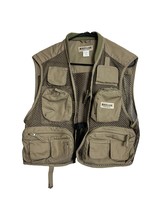 Magellan Mens Fly Fishing Vest Size Large Khaki Vented Outdoor Zip Pockets - $24.75