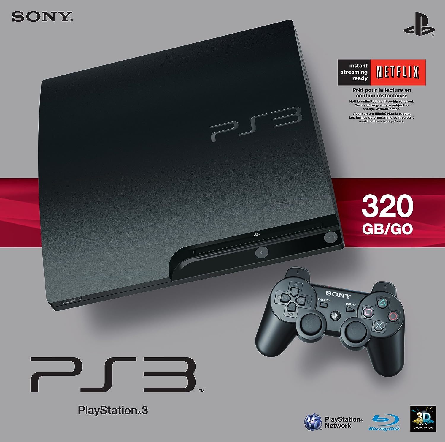 Primary image for Sony Playstation 3 Slim 320 Gb Charcoal Black Console.