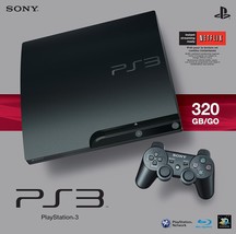 Sony Playstation 3 Slim 320 Gb Charcoal Black Console. - $262.95