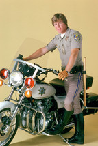 Larry Wilcox in CHiPs posing by police highway patrol motorbike 18x24 Poster - £19.17 GBP