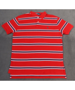 Ralph Lauren Polo Shirt Large Short Sleeve Logo Pony Red Stripe Men&#39;s - $18.89