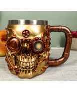 Ebros Metallic Copper Steampunk Skull Mug W/Stainless Steel Liner - $467.43 MXN