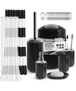 Clara Clark Bathroom Set - Black Bathroom Accessories Set, 20PC, &amp; Trash... - $35.99