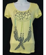 Nollie The Basic Tee Yellow Short Sleeve Tee Feather Dream Catcher Size ... - £7.86 GBP