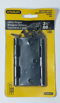 Stanley Utility Door Hinges 3 1/2&quot; 88mm 71-0680 CD808 Black Coated Finish 2 Ct - £7.59 GBP