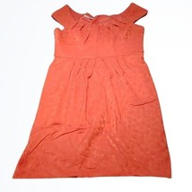 London Times Coral Peach Polka Dot Capped Sleeve Knee Length Dress Size 12 - £29.68 GBP
