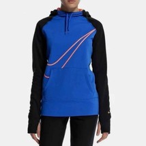 Women Nike Therma Fit All Time Swoosh Hoodie Pullover Blue Black 620331-... - $31.14
