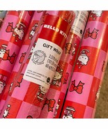 Hello Kitty Single Roll Wrapping Paper Gift Wrap Pink &amp; Red - $26.03 CAD