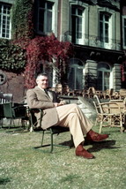 Clark Gable, seated portrait in sports jacket 4x6 photograph outdoors - $4.75