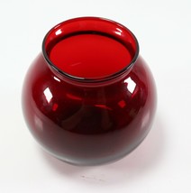 Vintage Round Genuine Red Glass Globe w/ 2&quot; Rim Lip Light Ruby Bowl - £7.23 GBP