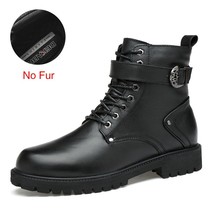 DEKABR Men Genuine Leather Lace-up Ankle Boots High Quality Winter Motorcycle Bo - £100.21 GBP