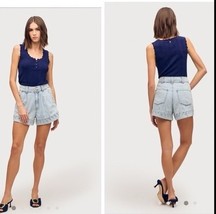 Sam Edelman Boho 90’s Y2K High Waist Denim Light Wash Shorts Size 30 - €23,67 EUR