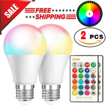 2 Pcs Rgb Rgbw Led Bulb Light 16 Color Changing E27 Lamp + Ir Remote Con... - £13.34 GBP