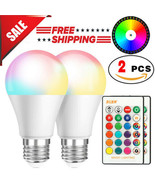 2 Pcs Rgb Rgbw Led Bulb Light 16 Color Changing E27 Lamp + Ir Remote Con... - £13.29 GBP