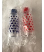 2  Estee Lauder Travel Plastic Bottles Red &amp; Blue Polka Dots NIP 3oz Shi... - €10,13 EUR