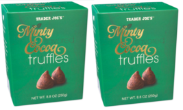 2x Trader Joes Minty Flavored Cocoa Truffles 8.8oz Limited Seasonal NEW 06/2024 - £18.66 GBP