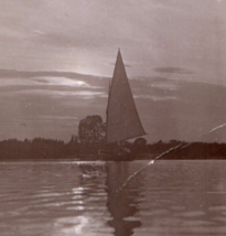 Evening Sailboat RPPC Postcard Vintage Real Photo 1905 - £7.94 GBP