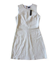 NWT THEORY Raneid K in White Contextual Textured Sleeveless Shift Dress ... - £55.86 GBP