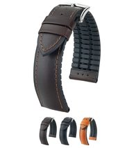 Hirsch James Leather Watch Strap - Brown - M - 18mm - Shiny Silver Buckle - Calf - £84.83 GBP