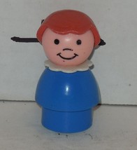 Vintage 80&#39;s Fisher Price Little People Girl Blue Blonde Hair #2502 #952 FPLP - $10.29