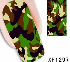 Nail Art Water Transfer Sticker Decal Stickers Protective Color Green XF1297 - £2.39 GBP